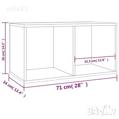 vidaXL Шкаф за винилови плочи сонома дъб 71x34x36 см инженерно дърво (SKU:800120), снимка 4 - Шкафове - 48410787