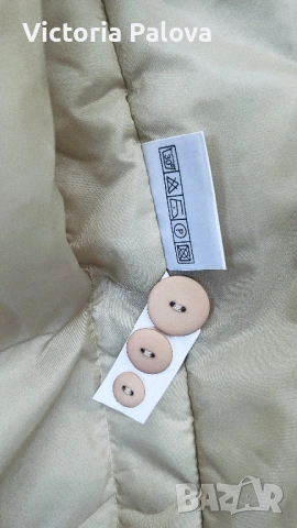 Луксозен бежов тренч- палто, ватиран, нов, дизайнерска визия, снимка 11 - Палта, манта - 53519622