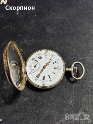 Швейцарски СРЕБЪРЕН джобен часовник 1901г.  - 10 РУБИНА -  ПРОМОЦИЯ, снимка 7 - Джобни - 48366714