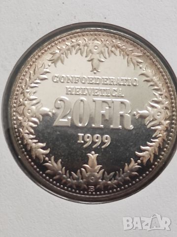 FDC Швейцария със сребърна 20 франка монета през 1999 г, снимка 3 - Филателия - 46439709