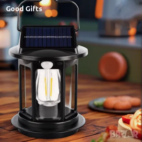 Соларна къмпинг лампа Фенер, снимка 2 - Соларни лампи - 50239958