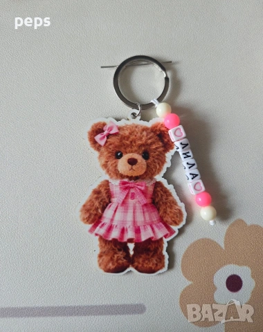 Дървен ключодържател мече с име, снимка 2 - Други - 53400761