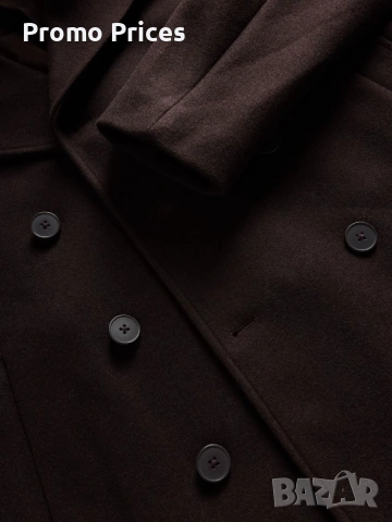 Мъжко късо пълто + шал бордо, снимка 2 - Палта - 53463308