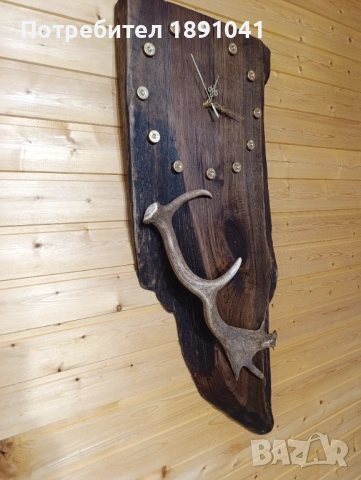 Подарък за ловец . Часовник от дърво . Ловен часовник . , снимка 2 - Стенни часовници - 53646633