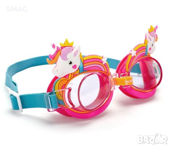 Детски розови плажни очила за плуване Еднорог Unicorn на възраст 3-6 години, снимка 2 - Водни спортове - 46288403