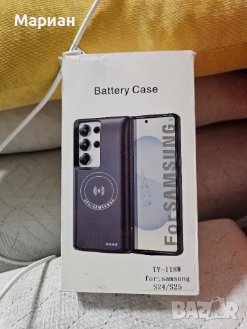 Кейс с батерия за Samsung S24 S25 , безжично Qi зареждане, бързо зареждане 18W, снимка 3 - Калъфи, кейсове - 53357690