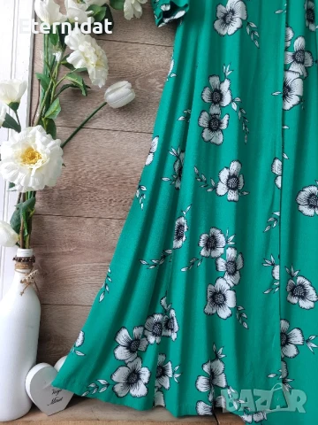 Дълга зелена рокля , снимка 8 - Рокли - 51010025