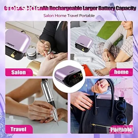 Нов Електрически комплект за пилене на нокти Премахване на гел / Маникюр, снимка 3 - Тримери - 49622110