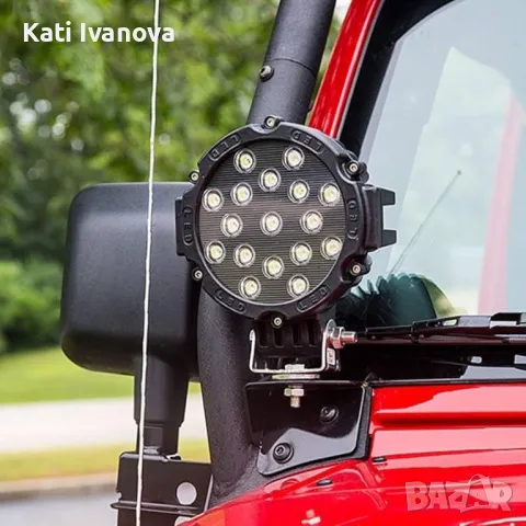 7" LED офроуд светлини, LED фарове за мъгла 12V 24V LED работна светлина 7200LM, снимка 2 - Аксесоари и консумативи - 44242331
