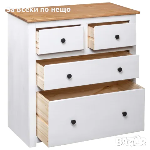 Бюфет, бял, 80x40x83 см, борова дървесина, Panama Range Код P332, снимка 8 - Бюфети - 49789925