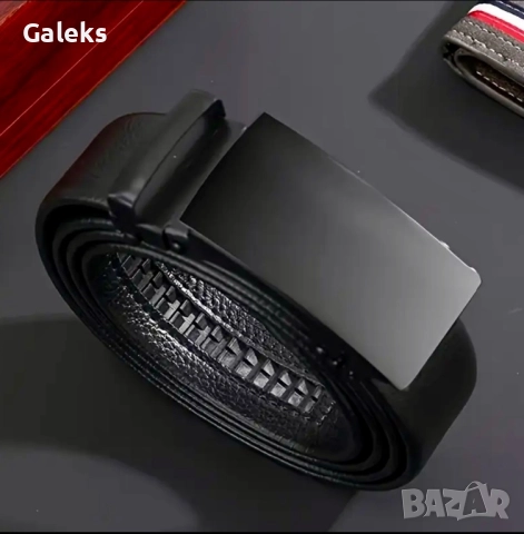 Модерен мъжки кожен колан от истинска кожа с две катарами /И стилни цветове!