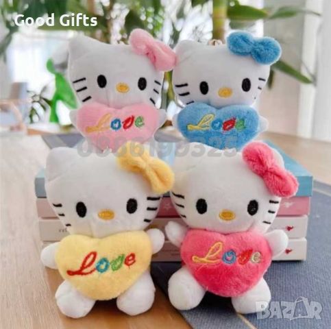 Плюшена играчка Ключодържател Hello Kitty, Мек ключодържател коте Кити, снимка 4 - Плюшени играчки - 46742955