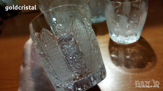 Кристални чаши за вода уиски вино ракия , снимка 4 - Антикварни и старинни предмети - 40462725