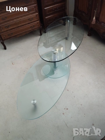 Стъклена холна масичка, снимка 3 - Маси - 53369564