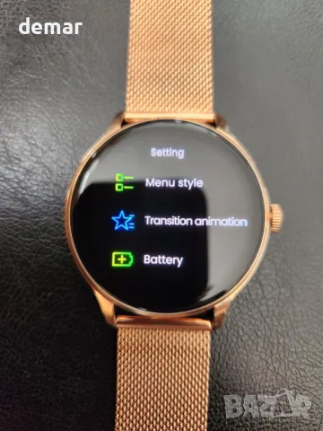 Смарт часовник Sekonda 42 мм Flex Plus в розово злато с розово златиста мрежеста каишка, снимка 7 - Смарт часовници - 50404520