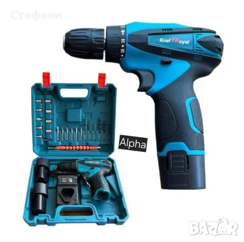 Акумулаторен винтоверт с две батерии в удобен куфар за лесно съхранение, снимка 1