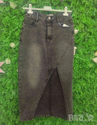 дънкова пола с цепка