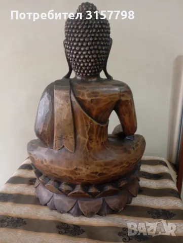 Дървена статуетка - Буда, снимка 6 - Статуетки - 50429302