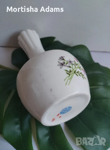 Костен порцелан "Розови незабравки", снимка 2 - Вази - 50540368