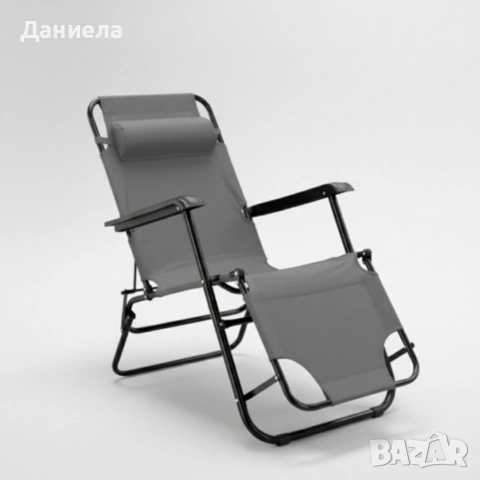 Сгъваем шезлонг с възглавница - стилен и функционален, снимка 4 - Градински мебели, декорация  - 53833202