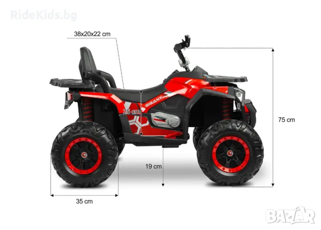 Детско ATV GIGANT Розово– 4x4, до 30 кг, с Музика, снимка 15 - Детски велосипеди, триколки и коли - 49972316