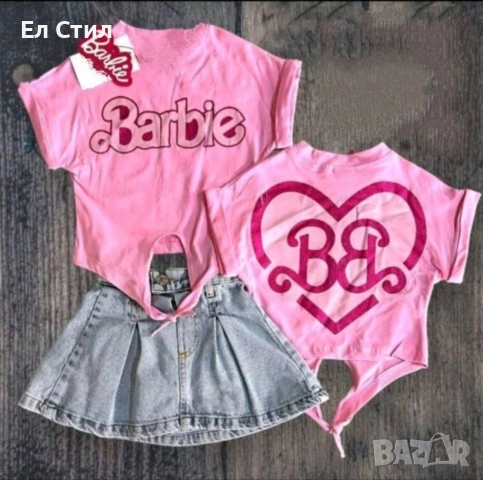 📌#Страхотен #комплект с розова блуза #Барби и дънкова пола – 2 части 7/8 г. Цена 22.80 € Еконт