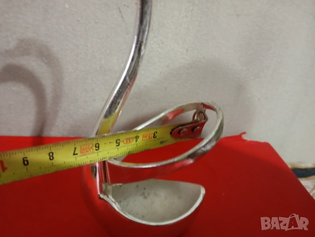 посребрен метален лъжичник-лебед, снимка 3 - Други - 53689772