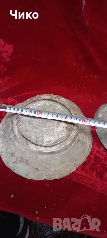 2бр стари медни калайдисани чиний, снимка 8 - Антикварни и старинни предмети - 53054163