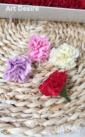 Сапунени карамфилчета, снимка 3 - Изкуствени цветя - 46397972