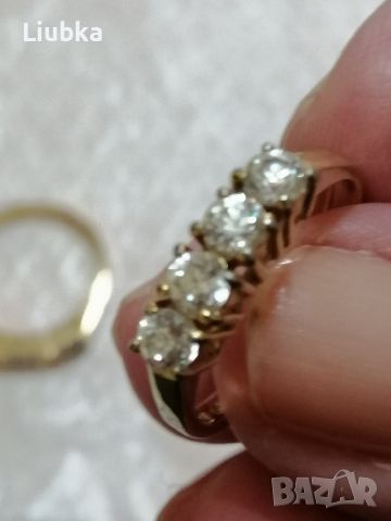 красиви позлатени пръстени с камъни , снимка 2 - Пръстени - 45394761
