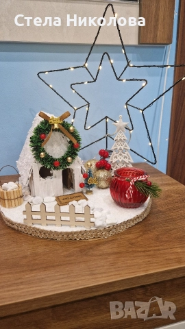 Ръчно изработени Коледни свещници и декорации със скандинавски мъх, снимка 18 - Декорация за дома - 52639912