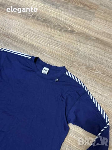Мъжко ! Helly Hansen  Dry Stripe Crew Long Sleeve Baselayer - Navy, L размер, снимка 6 - Тениски - 52827636