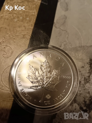 1 унция сребърна монета канадски кленов лист