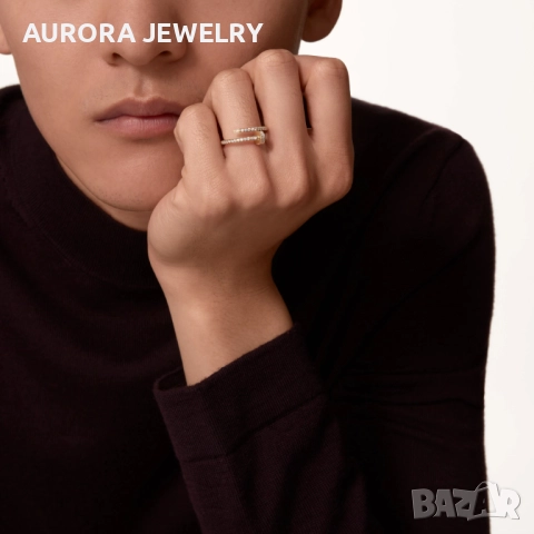 CARTIER Nail Juste un Clou Gold Small Paved Diamonds Пръстен Пирон, снимка 14 - Пръстени - 52972590