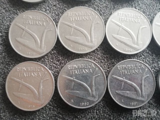 лот от 17 монети от 10 италиянски чинтезими различни години, снимка 5 - Нумизматика и бонистика - 45307333