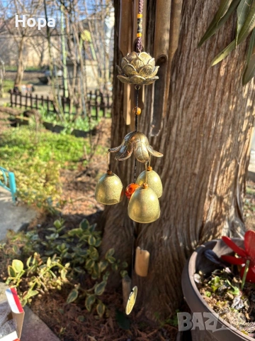 Вятърен звънец от метал Лотос , снимка 4 - Декорация за дома - 35950979