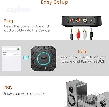 1Mii B06S Bluetooth 5.2 приемник за система за поточно предаване на музика, HiFi безжичен аудио , снимка 2 - Друга електроника - 46336557