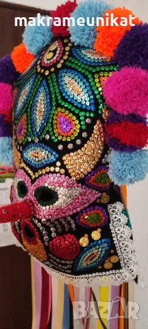 Кукерска маска, гугла, ръчна изработка, уникат, Новодел, Сурва, Кукерландия, снимка 7 - Колекции - 42880006