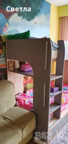 ДВУЕТАЖНО ЛЕГЛО С ЧЕКМЕДЖЕ НАМЕК, снимка 3 - Бебешки легла и матраци - 50390906
