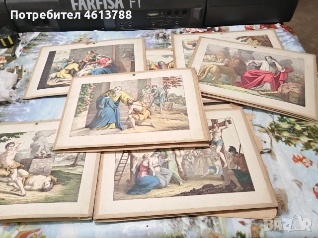 Стари илюстрации на Вехти Завет, снимка 6 - Антикварни и старинни предмети - 52431376
