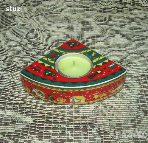 Порцеланови свещници с коледни мотиви, нови, снимка 3 - Декорация за дома - 52585654