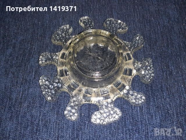 Стъклена поставка за малка саксия с форма на цвете, снимка 3 - Декорация за дома - 45693465