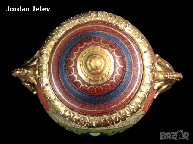 Рядка 100 годишна ваза от Franz Anton Mehlem- Royal Bonn., снимка 10 - Вази - 50295157