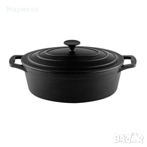 Чугунен гювеч с капак 5,1 литра. / Muhler Tika MR-4133CI 41x25x11cm., снимка 3 - Съдове за готвене - 54262901