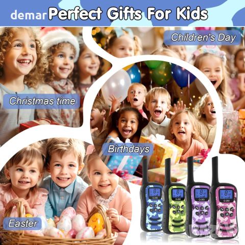 QUOLIX Акумулаторни уоки токи камуфлаж, деца за 3-12 години с подсветка, LCD, фенерче, снимка 7 - Други - 46433181
