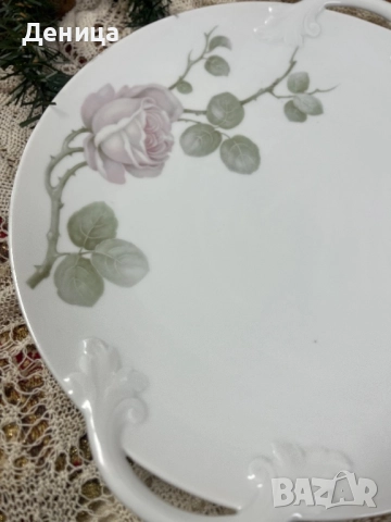 Rosenthal  Изключително елегантно и нежно на живо💜 Дръжки с прекрасен релеф и нежна розова клонка П, снимка 4 - Чинии - 52809160