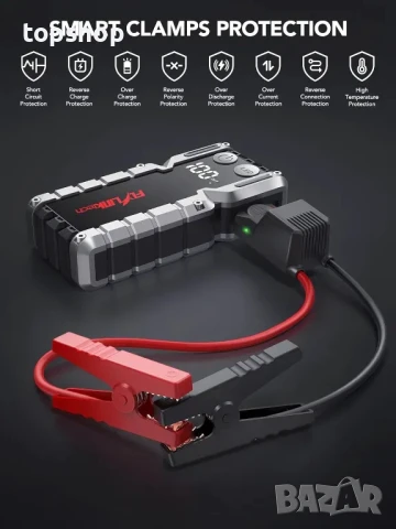 НОВ 5000A автомобилен стартер, захранващ блок jump starter, авариен стартер, бързо зареждане с USB.., снимка 5 - Аксесоари и консумативи - 50553843