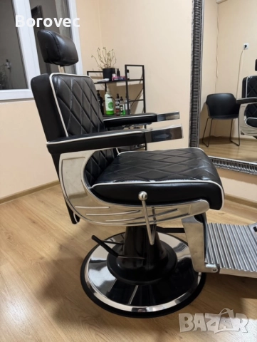 Бръснарски стол - като нов, снимка 4 - Фризьорски столове - 52310748