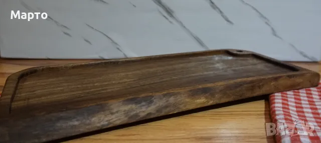 Дъска-поднос от орех ръчна изработка, снимка 2 - Аксесоари за кухня - 49304346