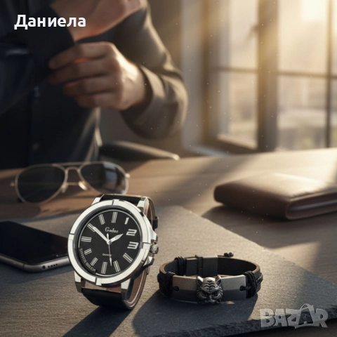 Спортен мъжки часовник Geduo и гривна в луксозна кутия, снимка 4 - Мъжки - 51932896